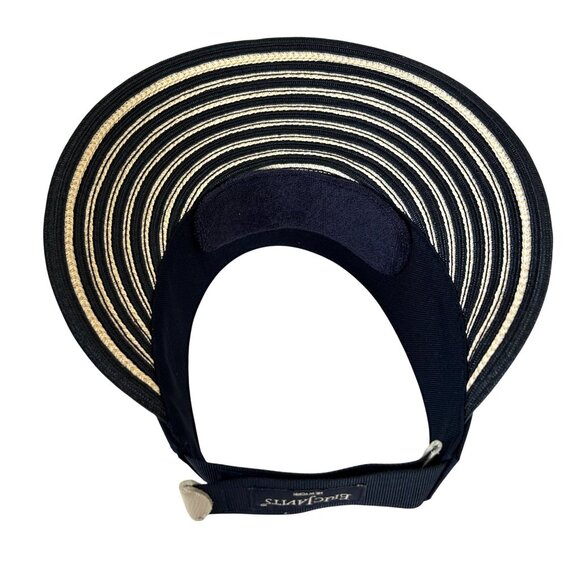 Eric Javits Women's Blue White Striped UPF50+ Champ Visor Sun Hat - Picture 4 of 8